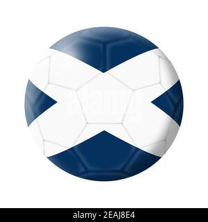 Scotland calcio palla di calcio 3d illustrazione isolato su bianco con tracciato di ritaglio Foto Stock