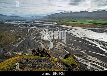 Maestoso letto di fiume in Islanda Foto Stock