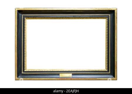 Cornice decorativa dorata e nera Foto Stock