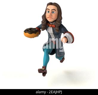 3D Illustrazione di un uomo cartoon in costume storico barocco Foto Stock