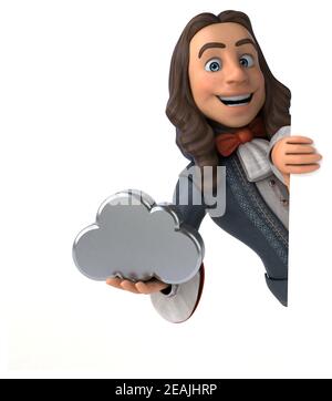 3D Illustrazione di un uomo cartoon in costume storico barocco Foto Stock