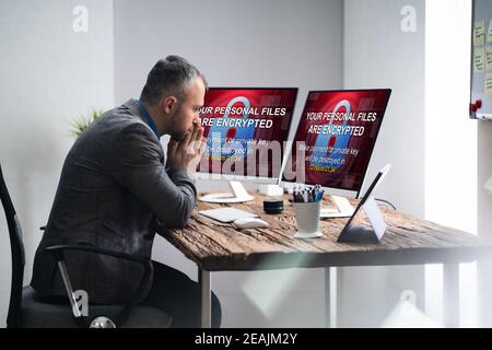 File criptati e Data Cyber Attack Foto Stock