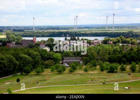 Vista dalla torre di osservazione Indemann al tempo libero circostante area Foto Stock