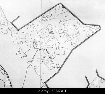 Mappa topografica di un piccolo terreno Foto Stock