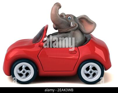 Divertimento elefante - 3D illustrazione Foto Stock
