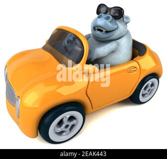 Divertimento gorilla bianco - 3D illustrazione Foto Stock