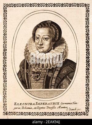 Ritratto di Eleonora Gonzaga (1598 – 1655), nata Principessa di Mantova come membro della Casa dei Gonzaga e per matrimonio dell'imperatrice del Sacro Romano Impero, Qu tedesco Foto Stock