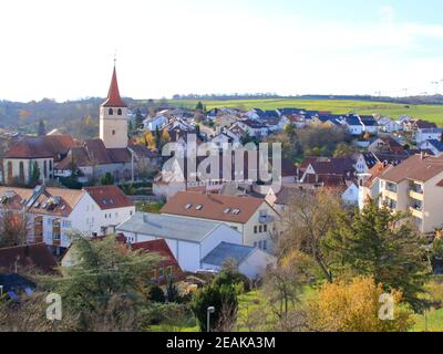 Vista sul cty Weissach nel quartiere di Boeblingen Foto Stock