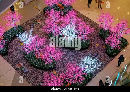 Il nuovo anno cinese della scimmia è stato istituito nello shopping centro commerciale nel centro di Pechino Foto Stock