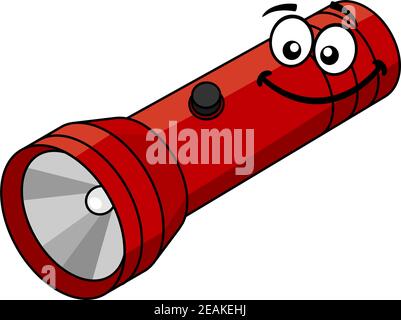 Torcia rossa in stile cartoon isolata su sfondo bianco Illustrazione Vettoriale