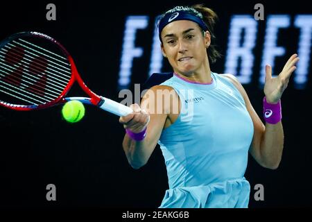 La francese Caroline Garcia raffigurata in azione durante una partita di tennis tra Garcia francese e Osaka giapponese, nel giro in sette dei singoli femminili Foto Stock