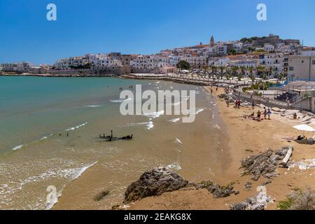 Città vecchia Vieste, Puglia, Italia Foto Stock