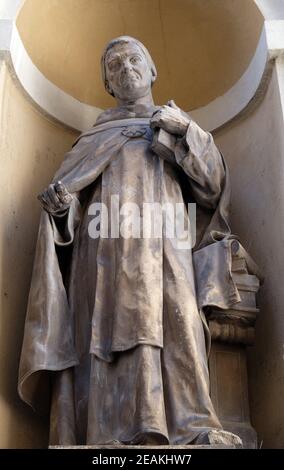 San Tommaso d Aquino sulla facciata di San Nicola nella Cattedrale di Ljubljana, Slovenia Foto Stock