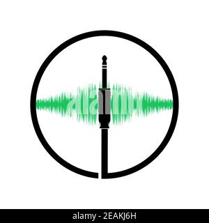 Logo del cavo audio digitale coassiale isolato su sfondo bianco Foto Stock