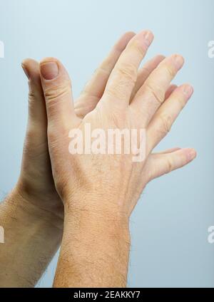 Toccare il proprio ego Foto Stock