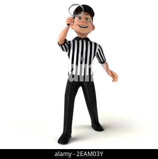 Divertente illustrazione 3D di un arbitro americano Foto Stock