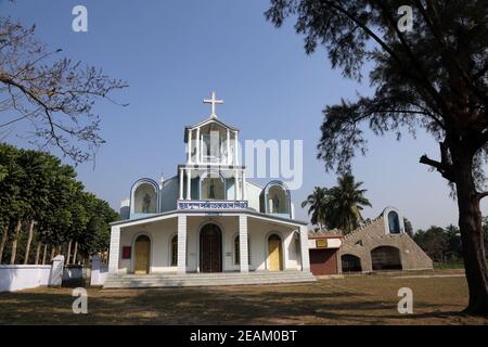 Chiesa cattolica a Basanti, Bengala Occidentale, India Foto Stock