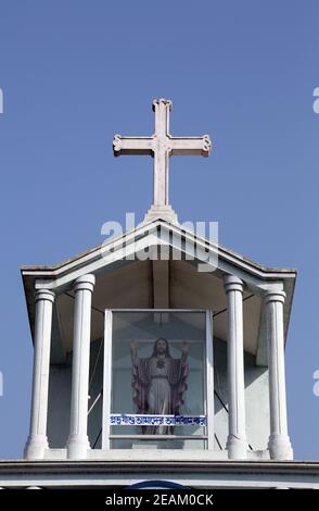 Chiesa cattolica a Basanti, Bengala Occidentale, India Foto Stock