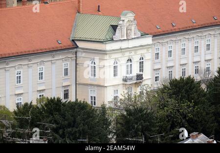 Facciata del Palazzo dell'Arcivescovo di Zagabria, Croazia Foto Stock