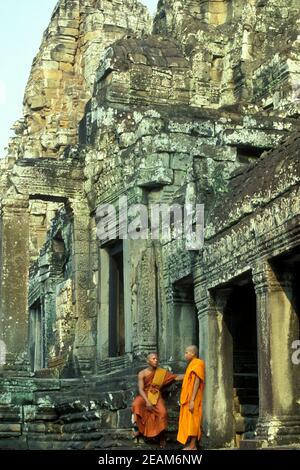 Cambogia Siem Reap Angkor Thom tempio Bayon Foto Stock