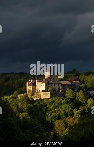 Castello di Sovinec a Nizky Jesenik, Moravia settentrionale, repubblica Ceca Foto Stock