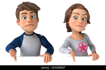 Divertimento 3D cartoon ragazzi adolescenti Foto Stock