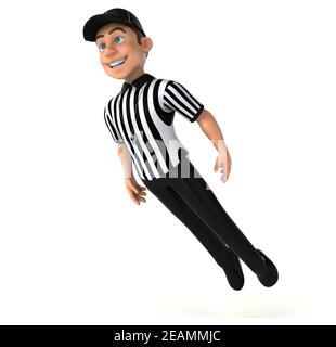 Divertente illustrazione 3D di un arbitro americano Foto Stock