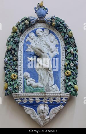 Il laboratorio di Andrea della Robbia: La nascita di Gesù, la Collezione di vecchi Maestri, Accademia croata delle Scienze a Zagabria Foto Stock