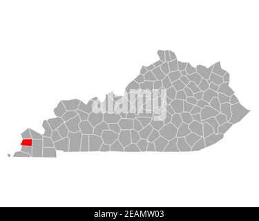 Carlisle sulla mappa di Kentucky Foto Stock