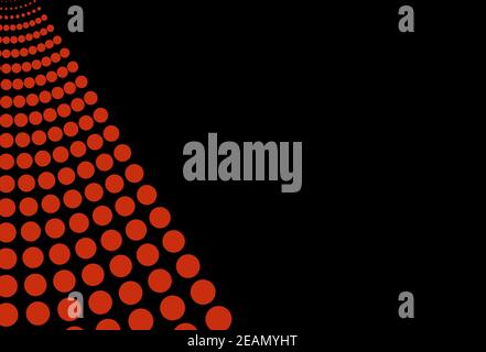 Sfondo del modello dei punti sfumati con colore nero e rosso Foto Stock
