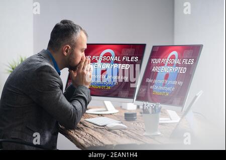 File criptati e Data Cyber Attack Foto Stock
