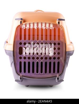 portaanimali in plastica per animali isolati Foto Stock