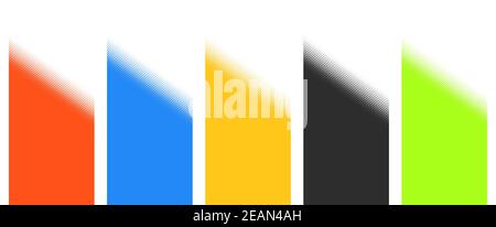 Strisce con punti diagonali in gradiente rosso, blu, arancione, nero, verde Foto Stock