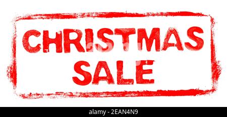 Cornice stencil rossa: Banner di vendita di chistmas Foto Stock