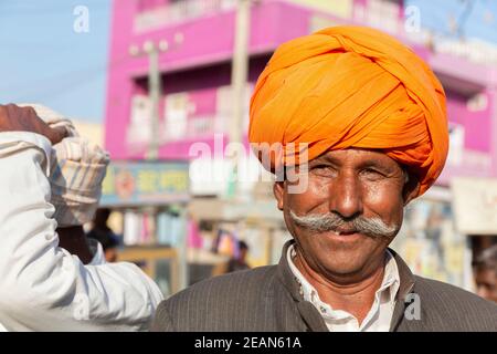 Bikaner India Ritratto di Rajasthani Man Foto Stock