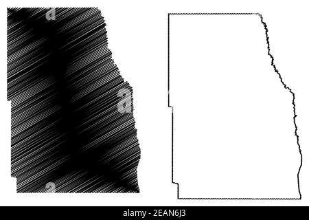 Richland County, North Dakota state (Stati Uniti, Stati Uniti d'America, Stati Uniti, Stati Uniti, Stati Uniti) mappa vettoriale, schizzo scribbling Richland mappa Illustrazione Vettoriale