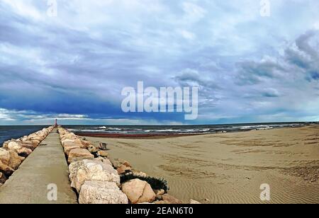 Porto Garibaldi, Costa Emilia-Romagna, Italia Foto Stock
