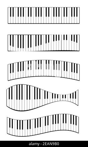 Set di tasti piano realistici. Tastiera per strumenti musicali. Illustrazione vettoriale. EPS 10 Illustrazione Vettoriale