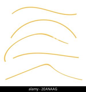 Bollito prodotto farinosa Spaghetti isolati su sfondo bianco Foto Stock