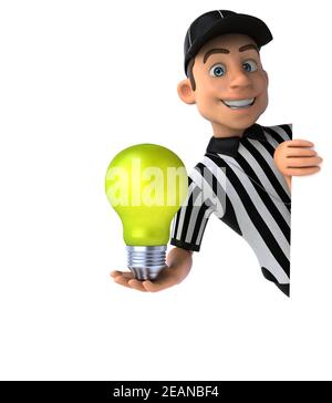 Divertente illustrazione 3D di un arbitro americano Foto Stock