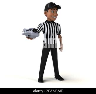 Divertente illustrazione 3D di un arbitro americano Foto Stock
