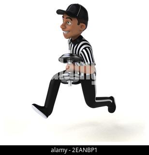 Divertente illustrazione 3D di un arbitro americano Foto Stock