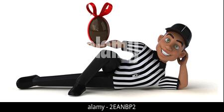 Divertente illustrazione 3D di un arbitro americano Foto Stock