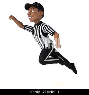 Divertente illustrazione 3D di un arbitro americano Foto Stock