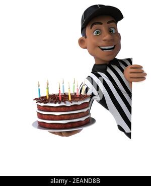 Divertente illustrazione 3D di un arbitro americano Foto Stock