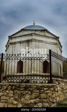 Architettura delle vecchie strade di Sevastopol. Vecchie case. Foto Stock