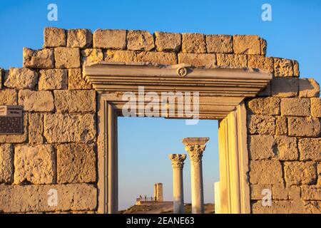 Rovine della città antica di Khersoness, teatro antico, Sevastopol, Crimea, Ucraina, Europa Foto Stock