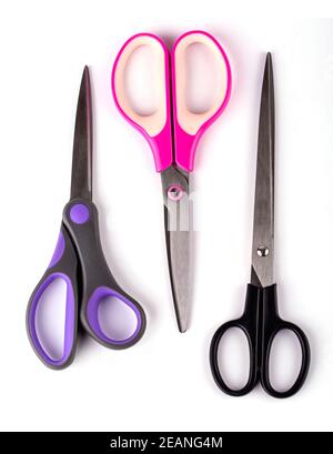 Forbici per cancelleria isolate su sfondo bianco Foto Stock