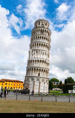 Torre Pendente di Pisa, Piazza del Duomo, Sito Patrimonio dell'Umanità dell'UNESCO, Pisa, Toscana, Italia, Europa Foto Stock