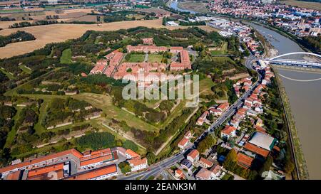 Aereo della Cittadella a forma di stella di Alessandria, Alessandria, Piemonte, Italia, Europa Foto Stock